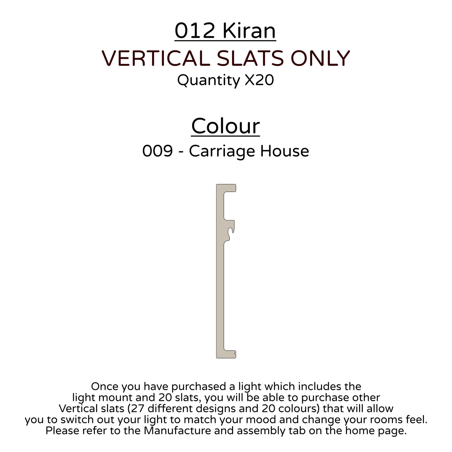 Ceiling Light - Vertical Slats - 012 Kiran