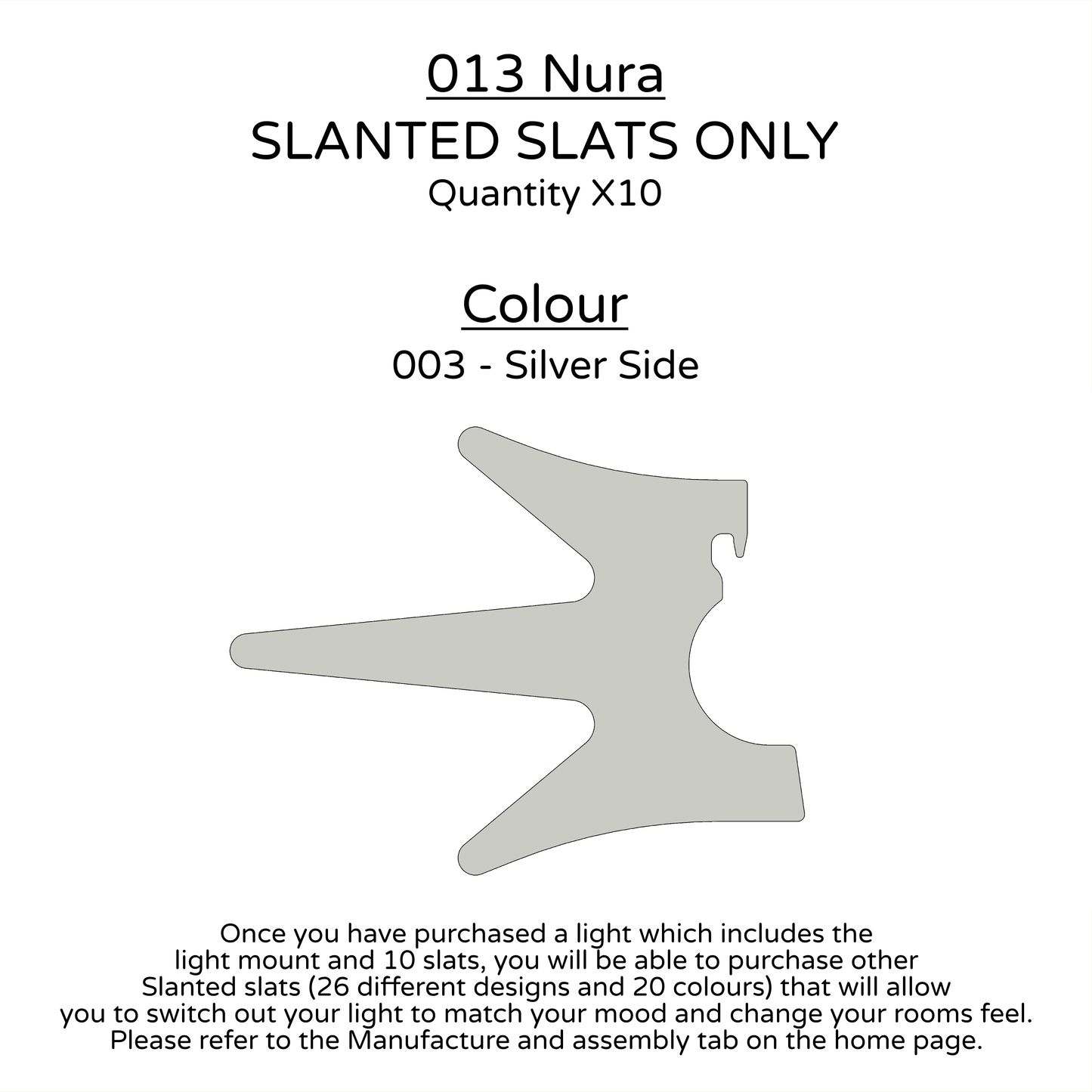 Ceiling Light - Slanted Slats - 013 Nura