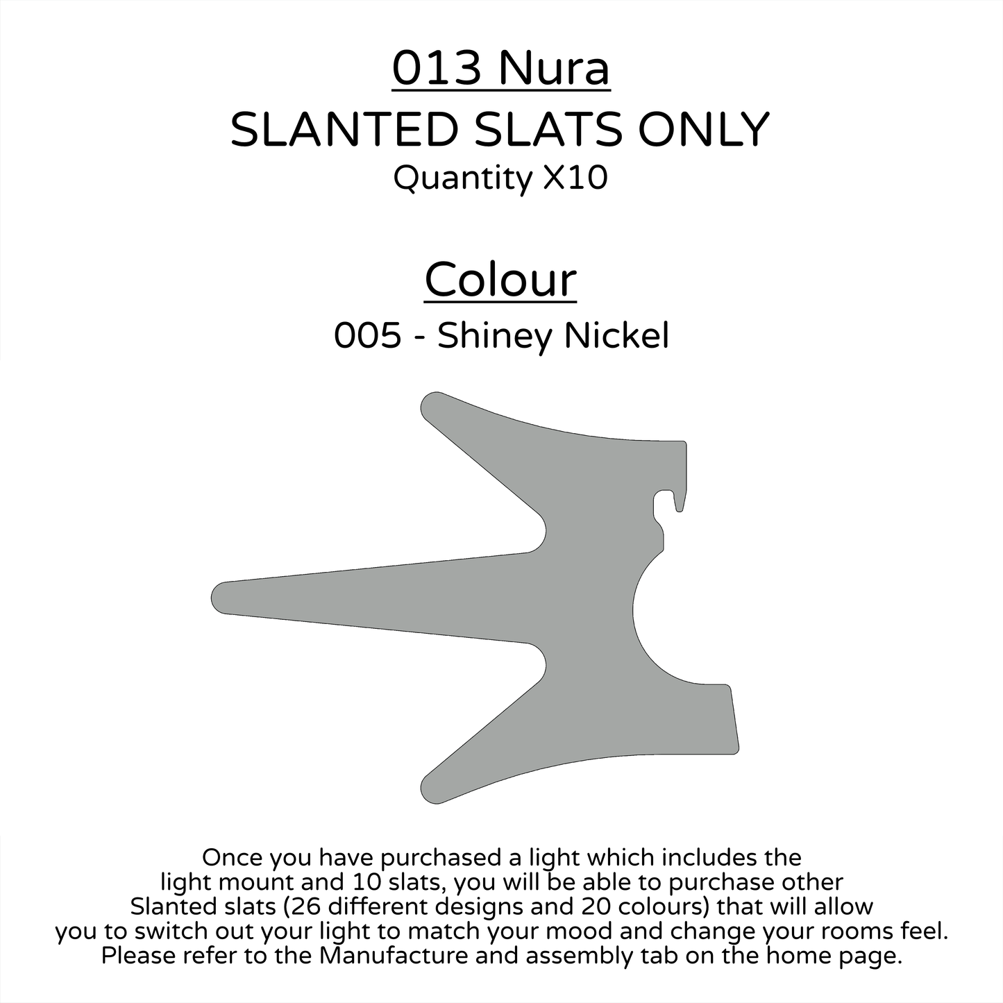 Ceiling Light - Slanted Slats - 013 Nura