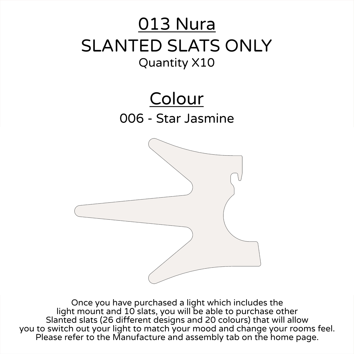 Ceiling Light - Slanted Slats - 013 Nura