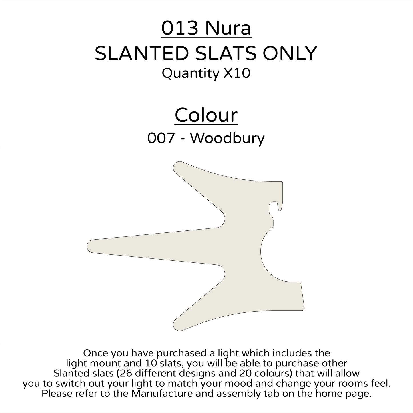 Ceiling Light - Slanted Slats - 013 Nura