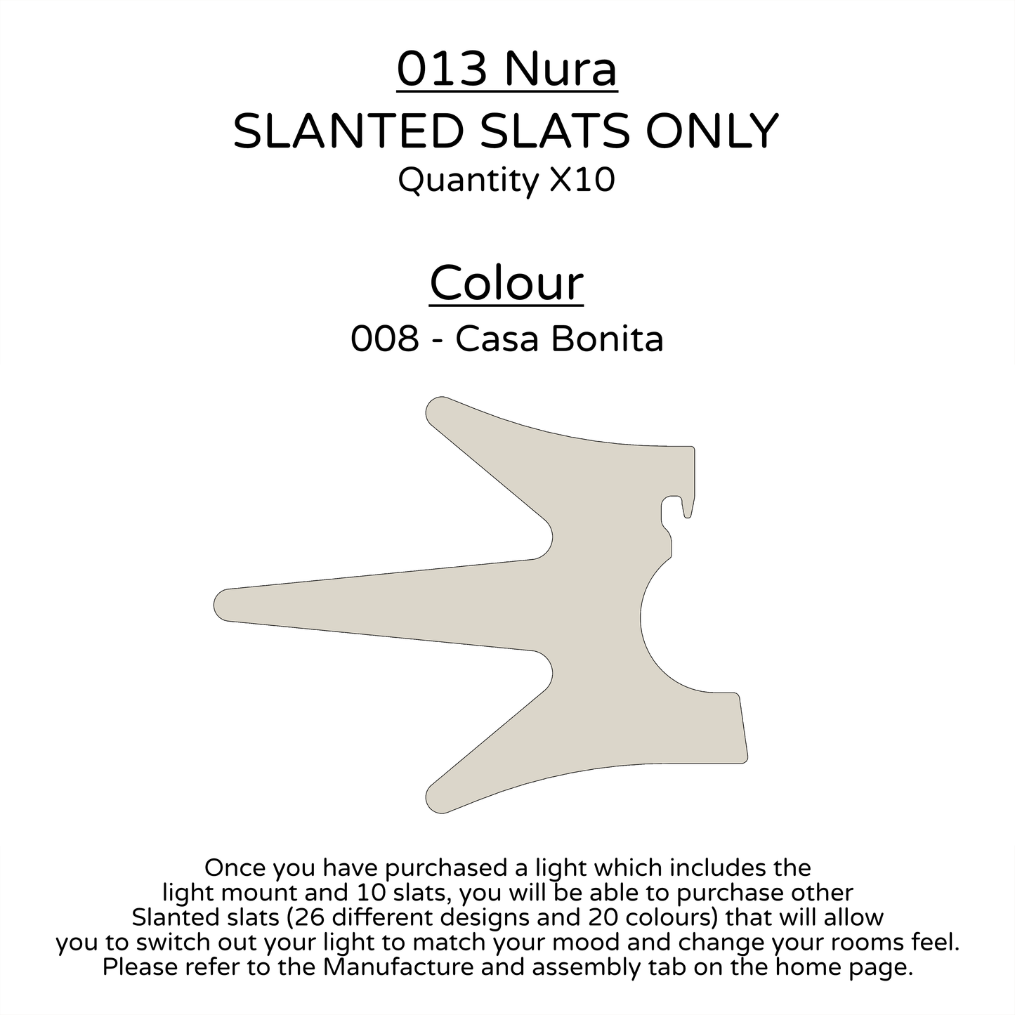 Ceiling Light - Slanted Slats - 013 Nura