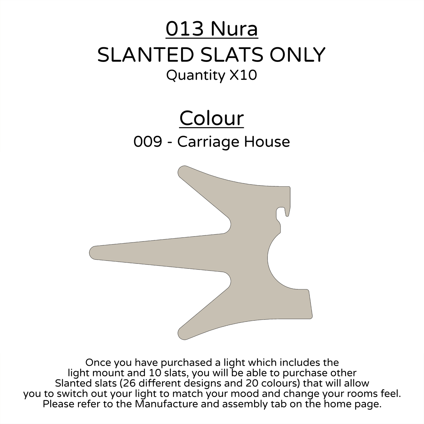 Ceiling Light - Slanted Slats - 013 Nura