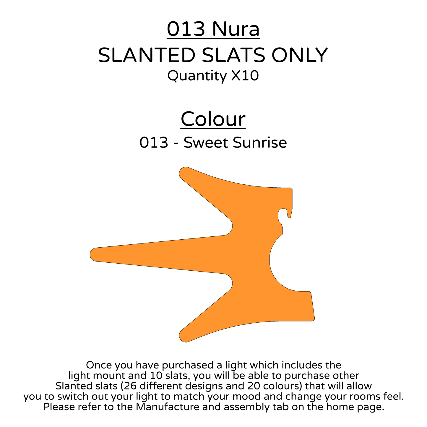 Ceiling Light - Slanted Slats - 013 Nura