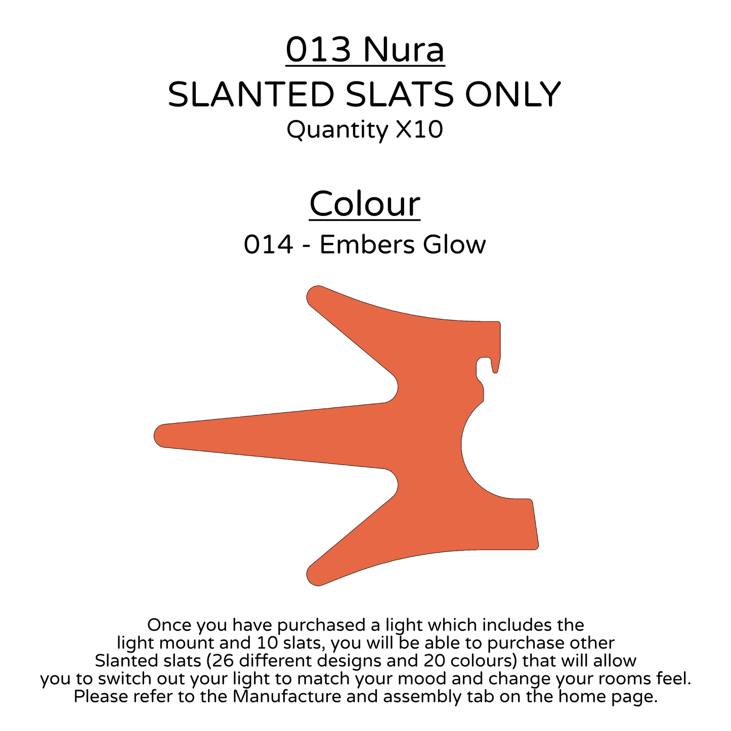 Ceiling Light - Slanted Slats - 013 Nura