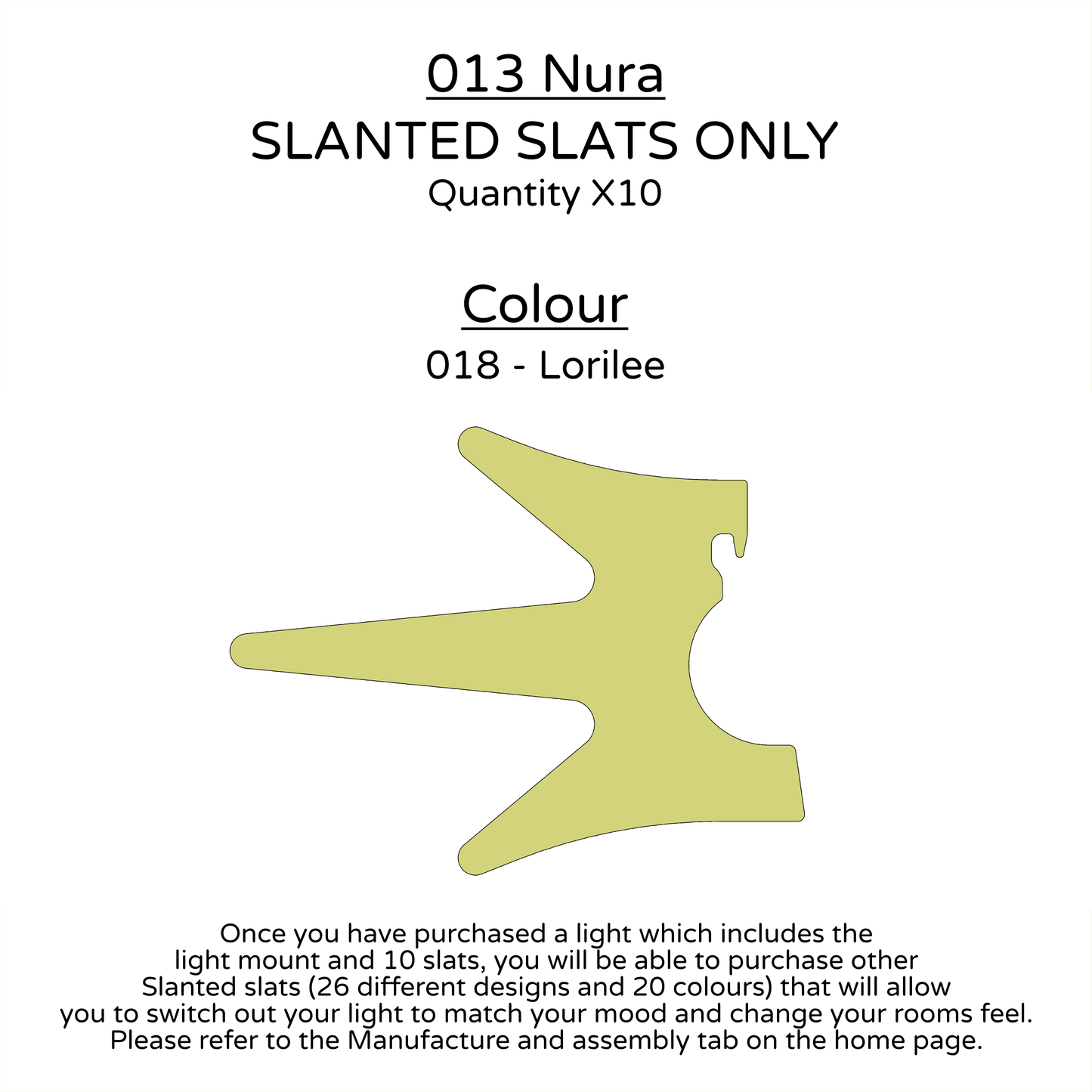 Ceiling Light - Slanted Slats - 013 Nura