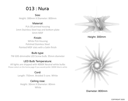 Ceiling Light - Slanted Slats - 013 Nura