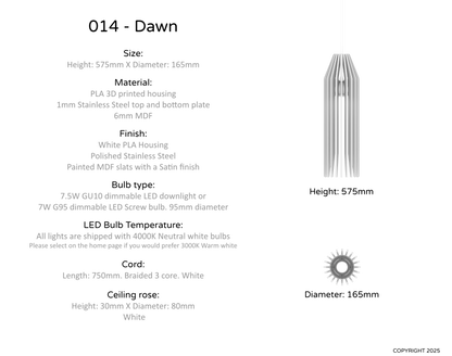 Ceiling Light - Vertical Slats - 014 Dawn