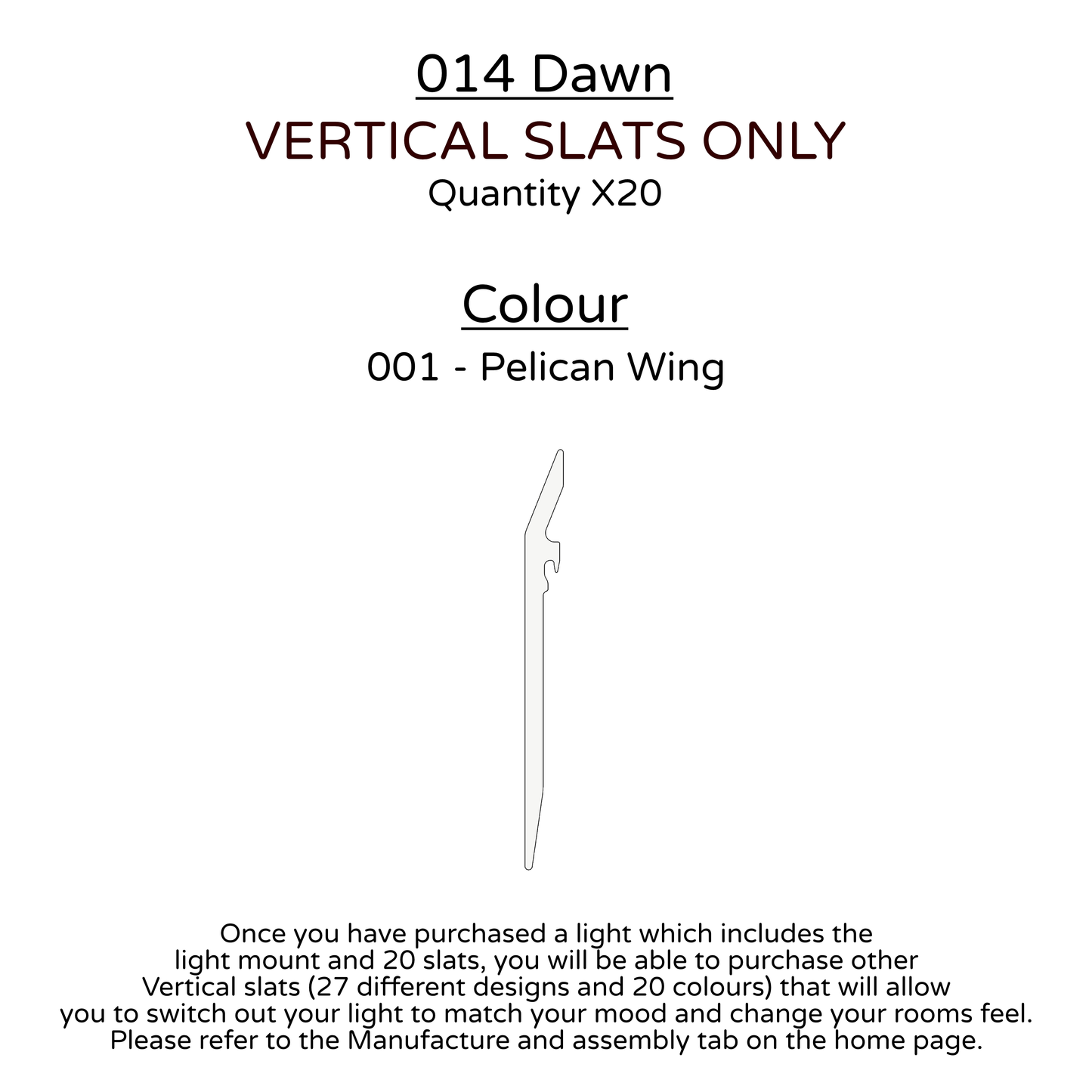 Ceiling Light - Vertical Slats - 014 Dawn