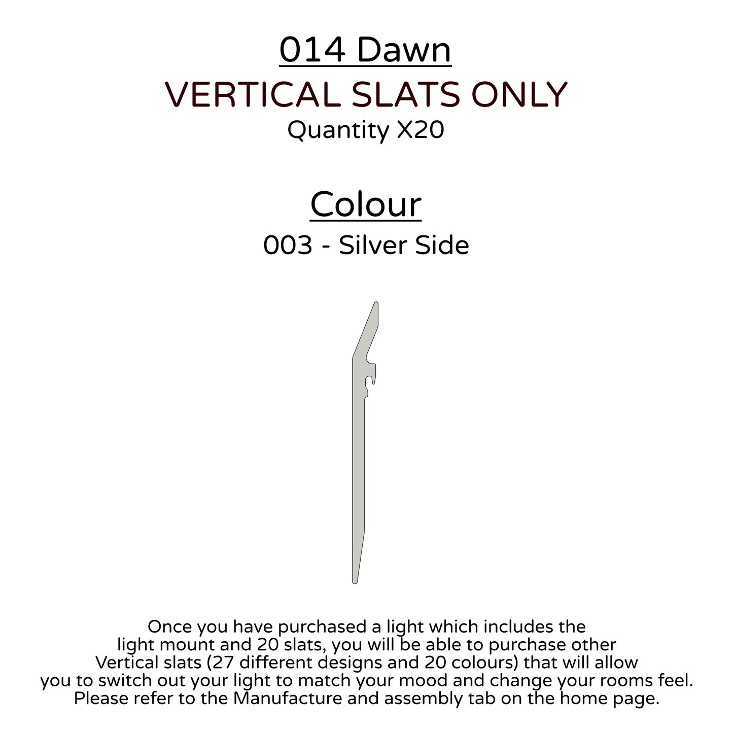 Ceiling Light - Vertical Slats - 014 Dawn