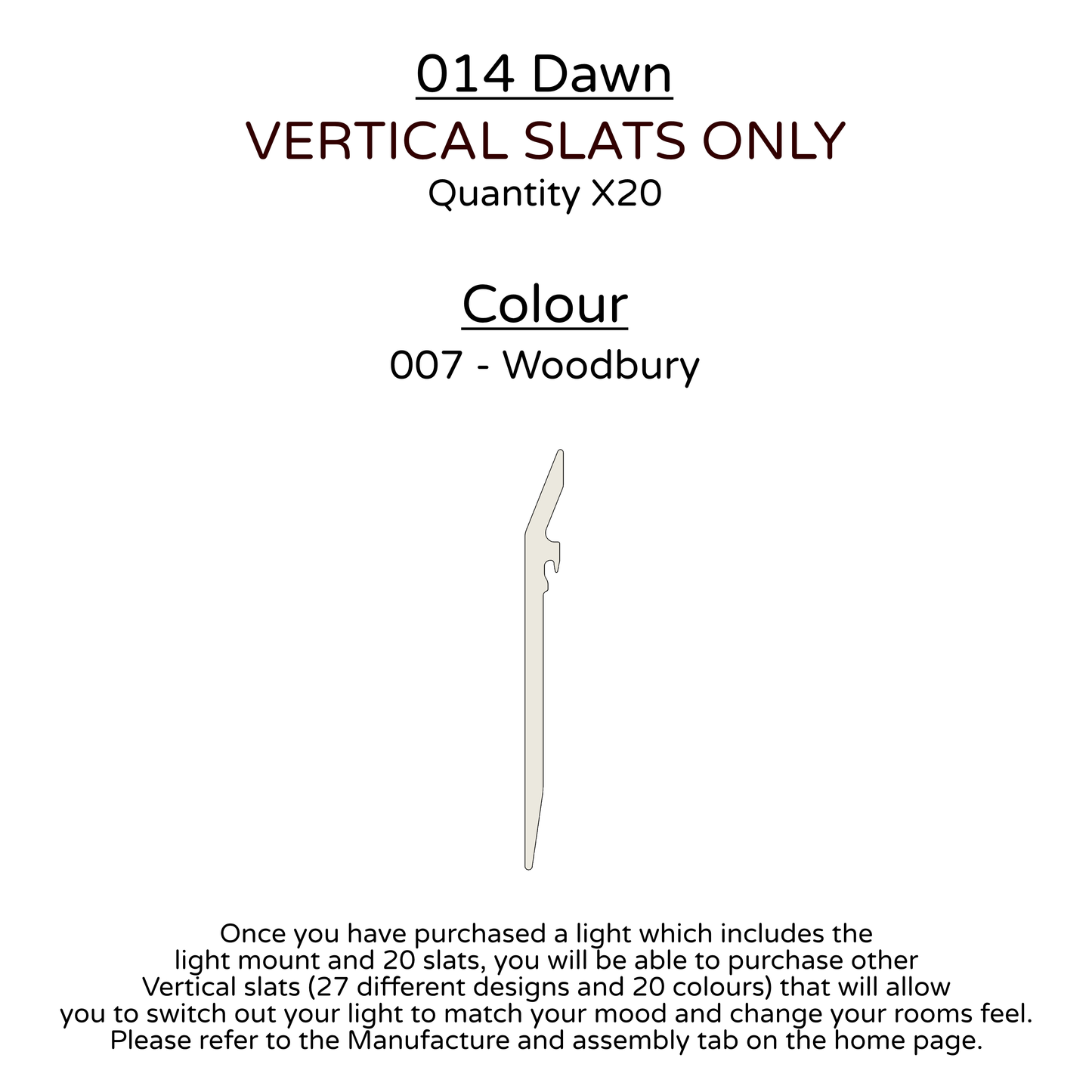 Ceiling Light - Vertical Slats - 014 Dawn