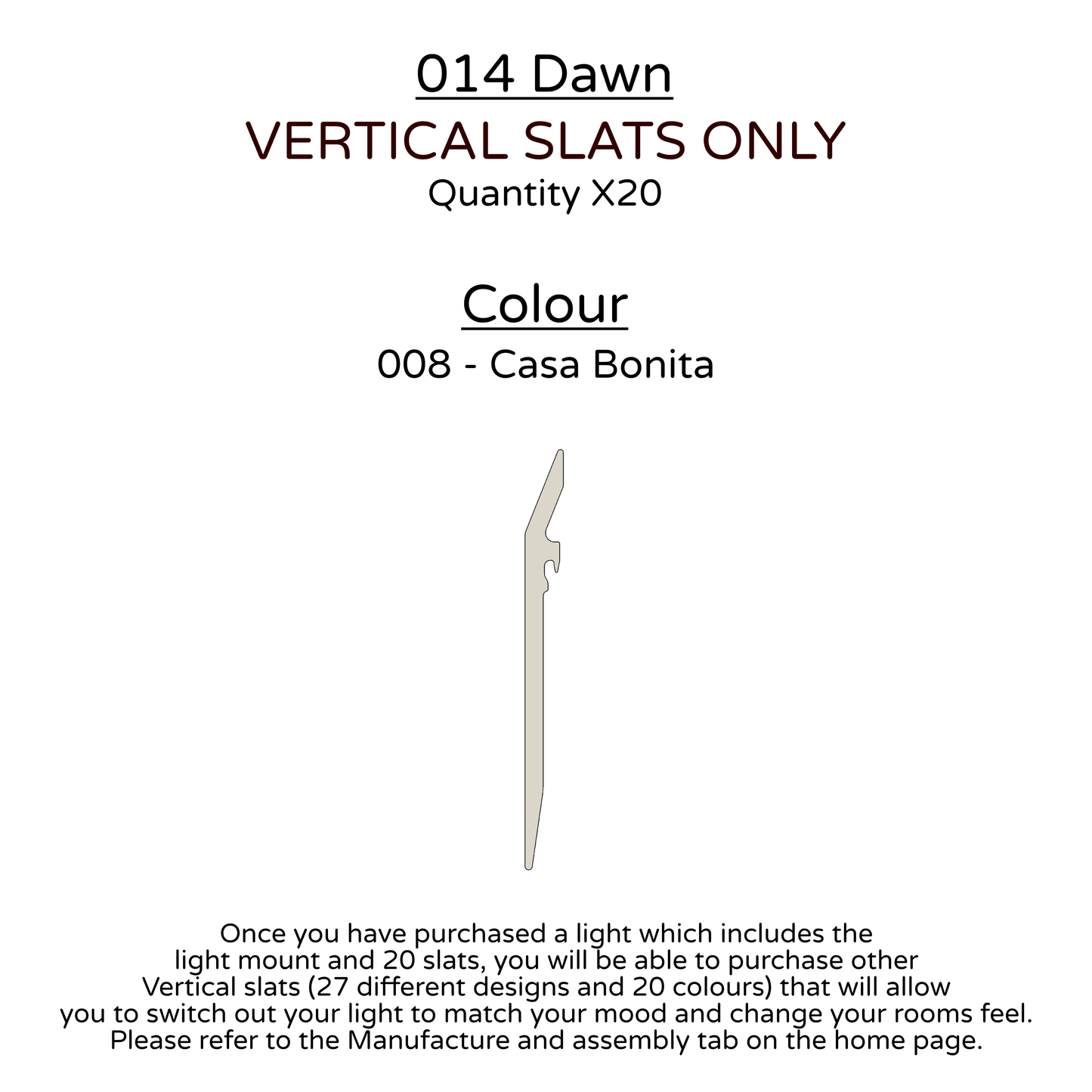 Ceiling Light - Vertical Slats - 014 Dawn