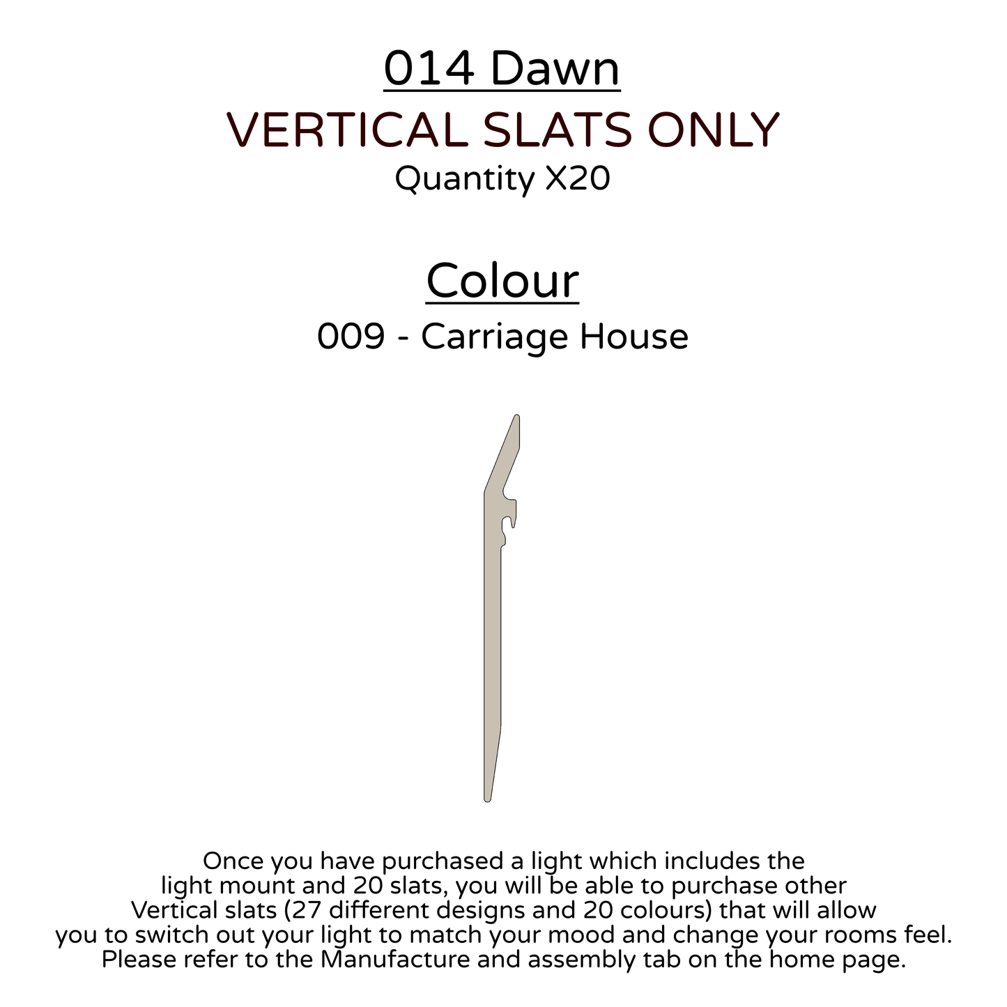 Ceiling Light - Vertical Slats - 014 Dawn