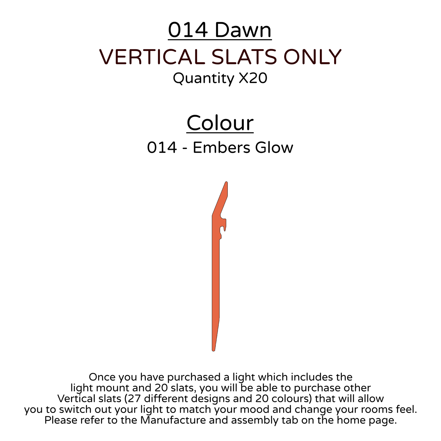 Ceiling Light - Vertical Slats - 014 Dawn