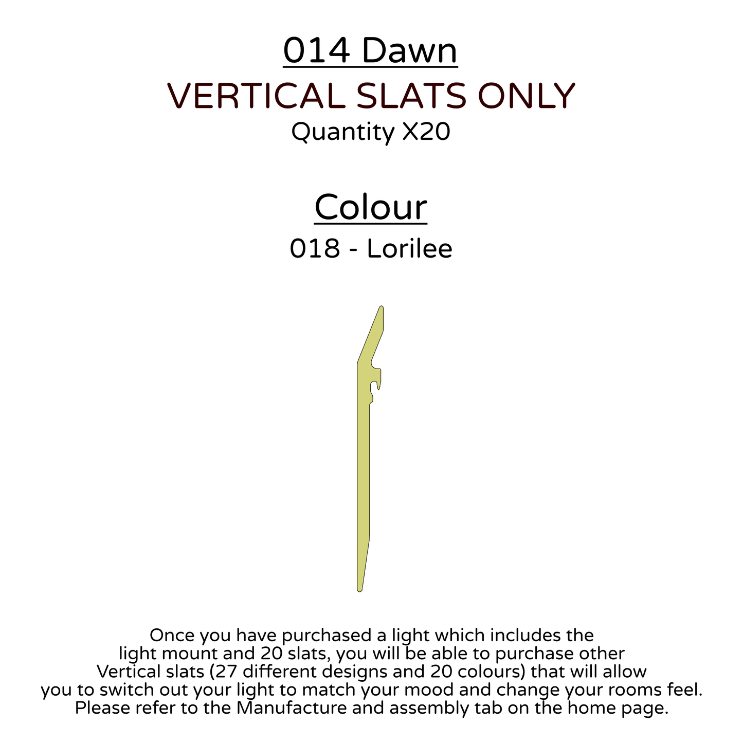 Ceiling Light - Vertical Slats - 014 Dawn