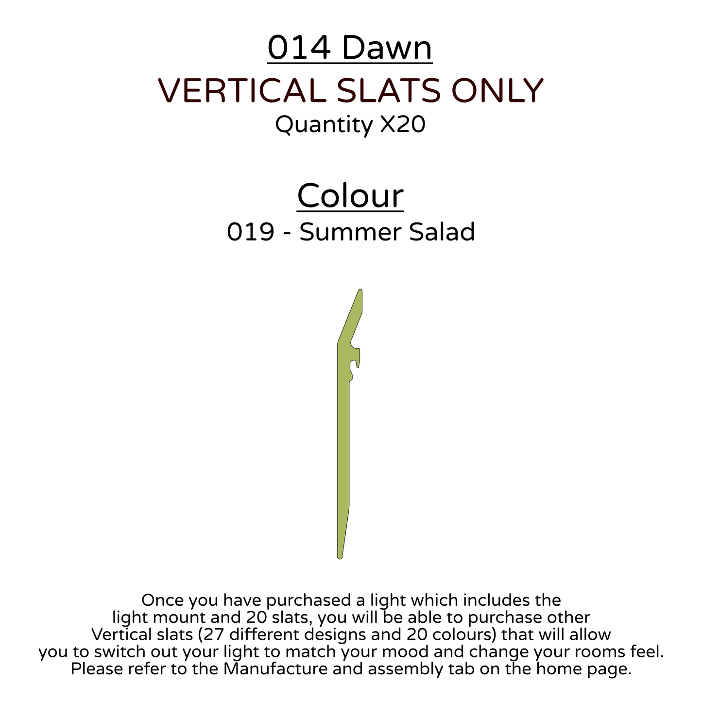 Ceiling Light - Vertical Slats - 014 Dawn