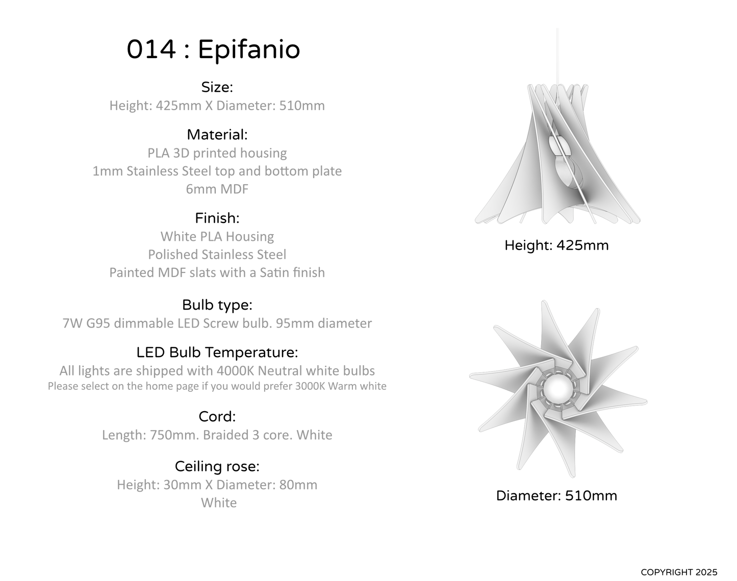 Ceiling Light - Slanted Slats - 014 Epifanio