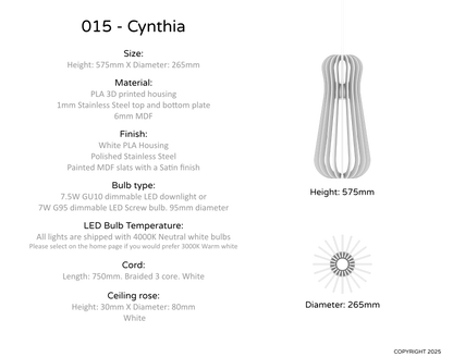 Ceiling Light - Vertical Slats - 015 Cynthia