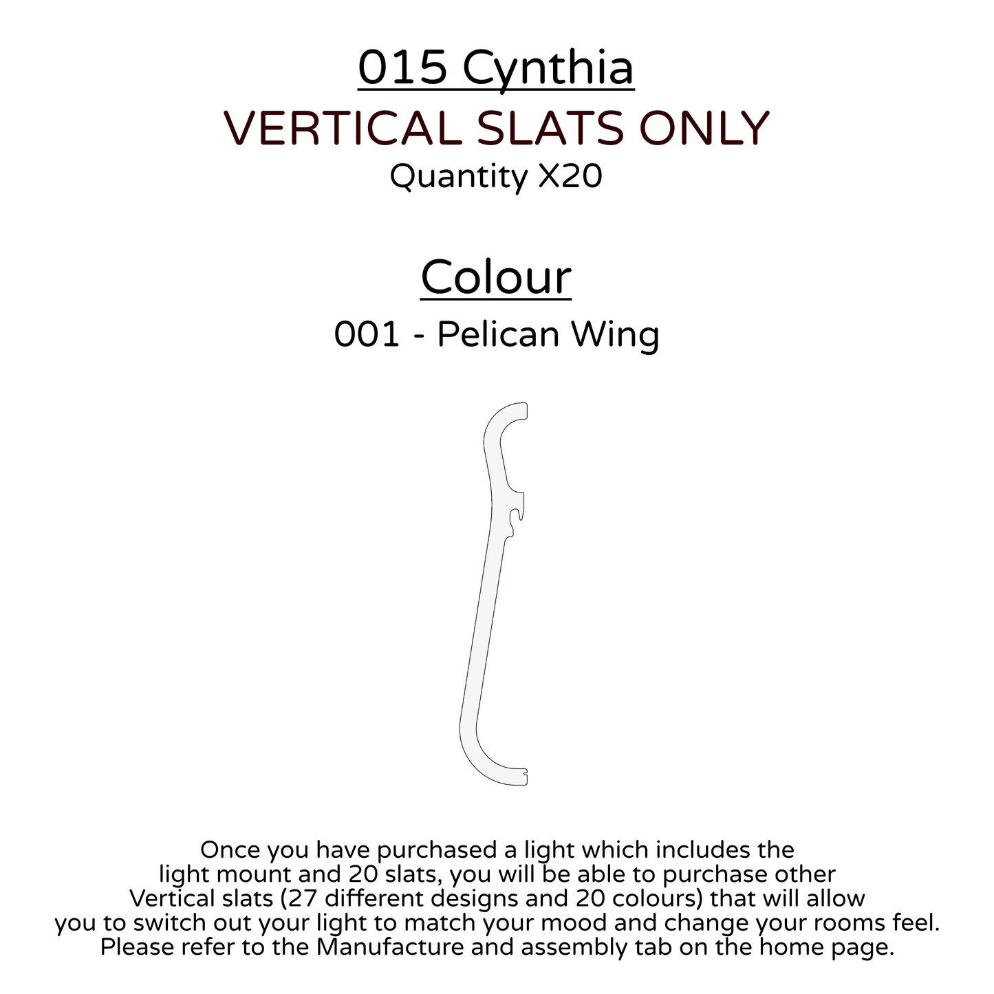 Ceiling Light - Vertical Slats - 015 Cynthia