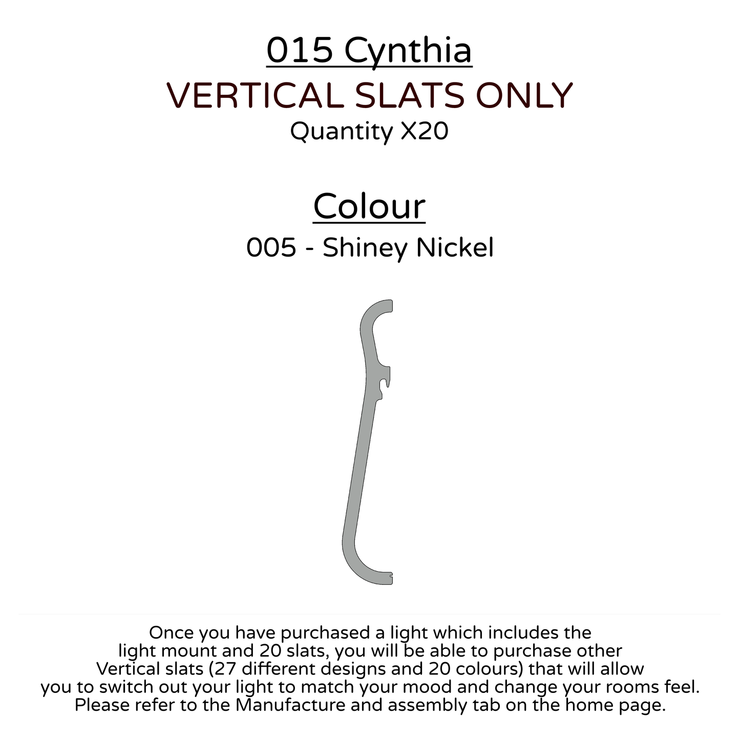 Ceiling Light - Vertical Slats - 015 Cynthia