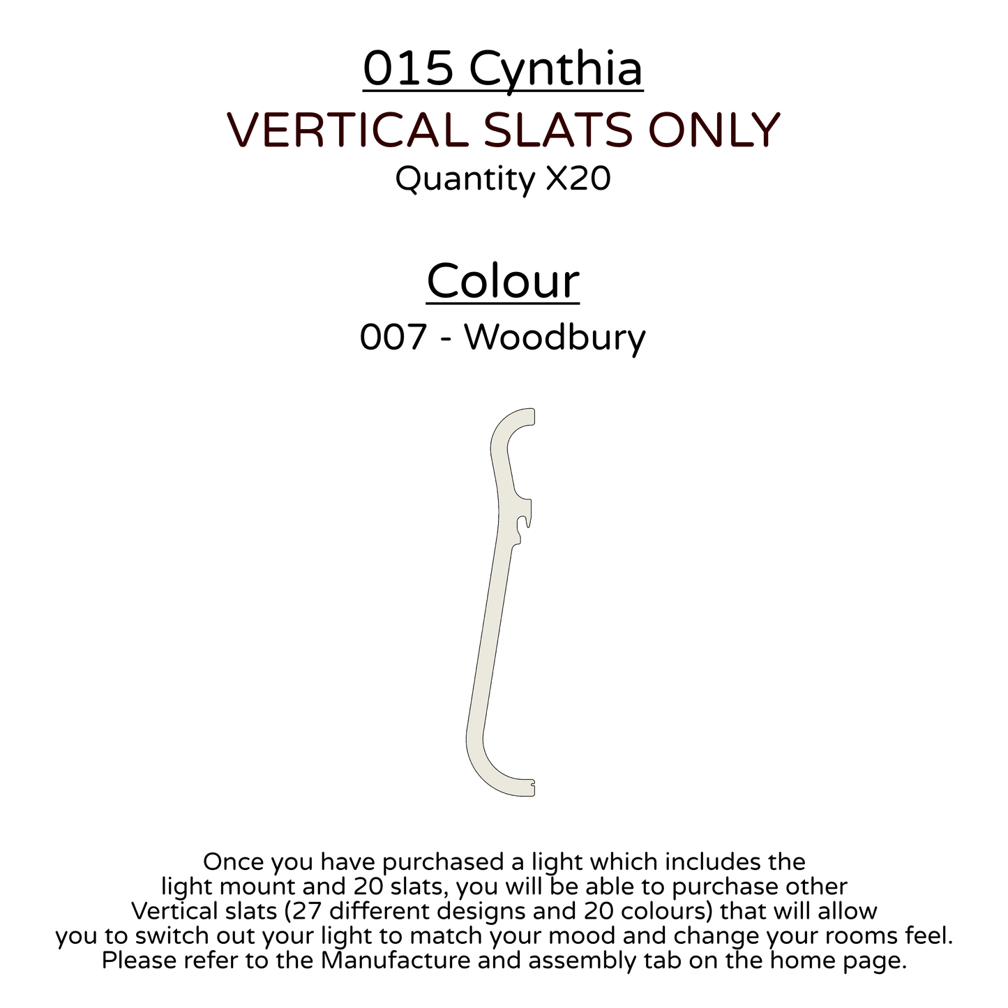 Ceiling Light - Vertical Slats - 015 Cynthia