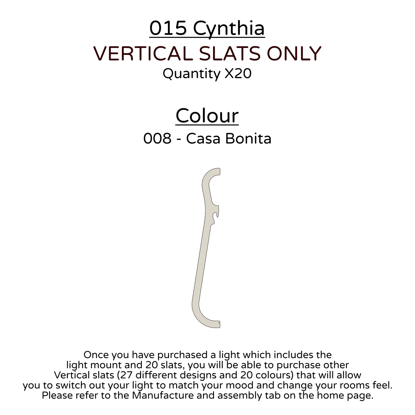 Ceiling Light - Vertical Slats - 015 Cynthia