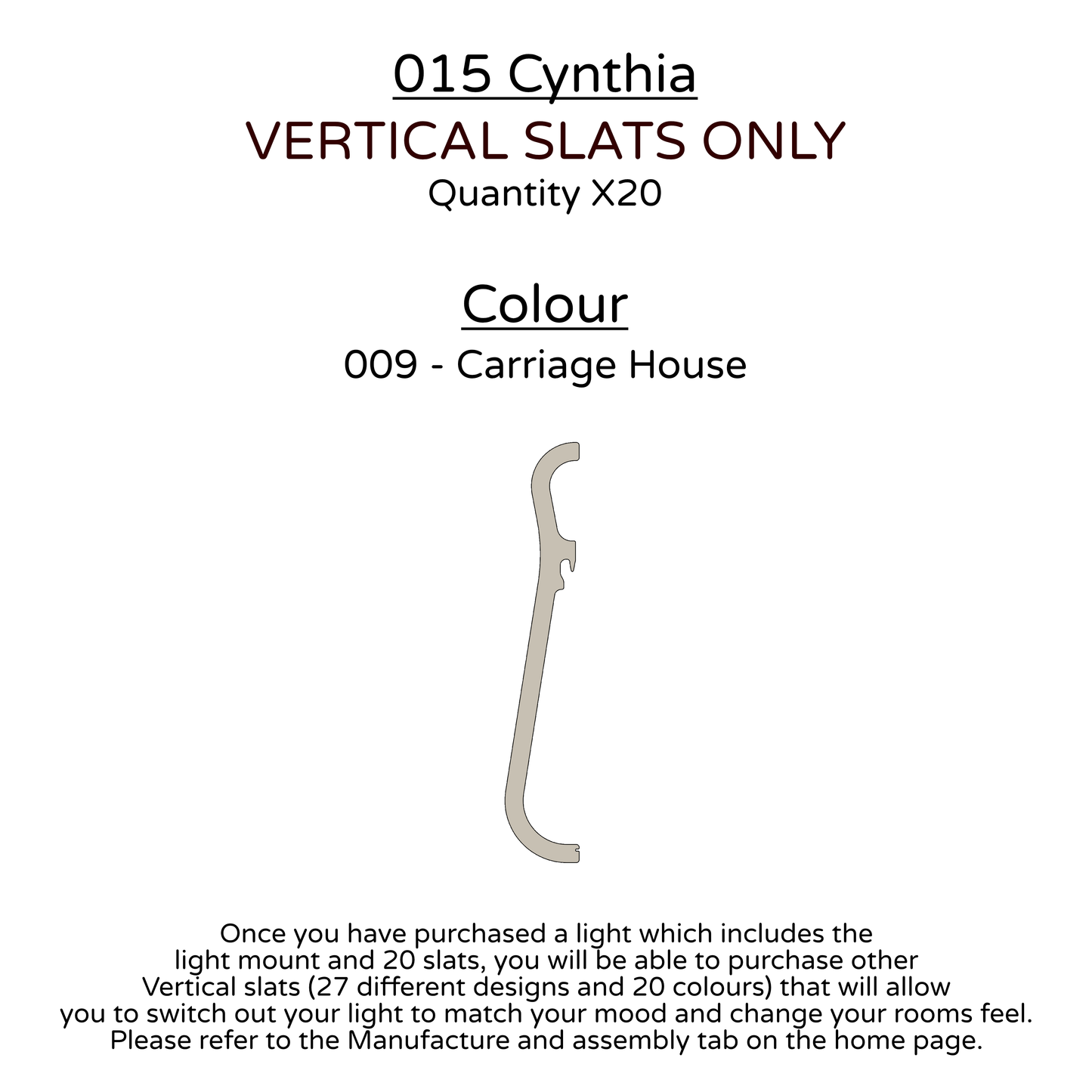 Ceiling Light - Vertical Slats - 015 Cynthia