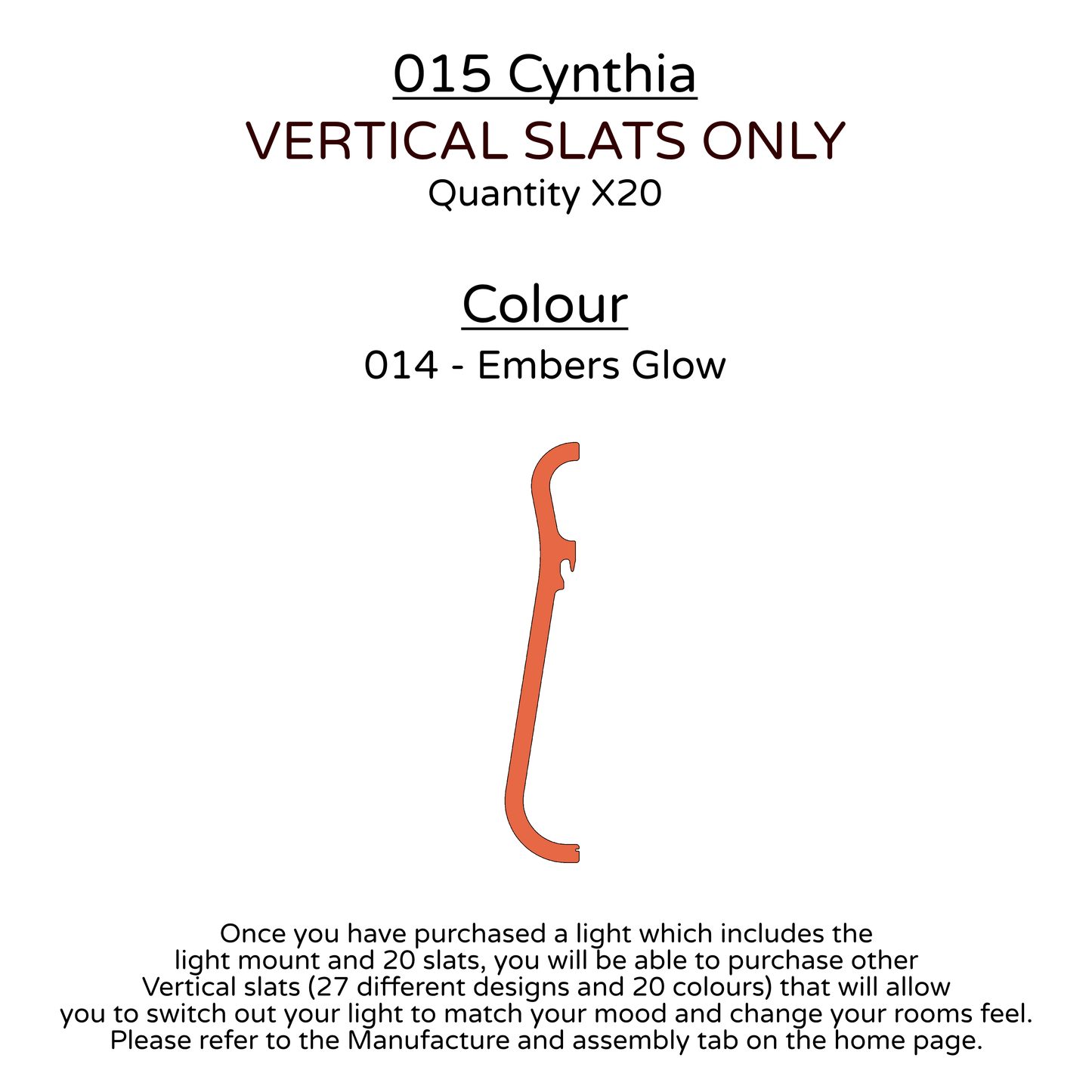 Ceiling Light - Vertical Slats - 015 Cynthia