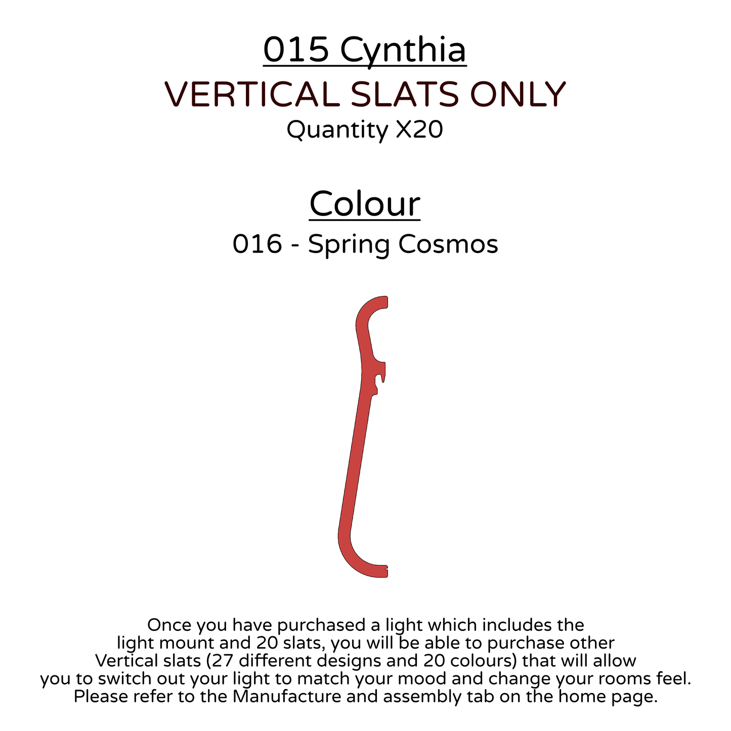 Ceiling Light - Vertical Slats - 015 Cynthia