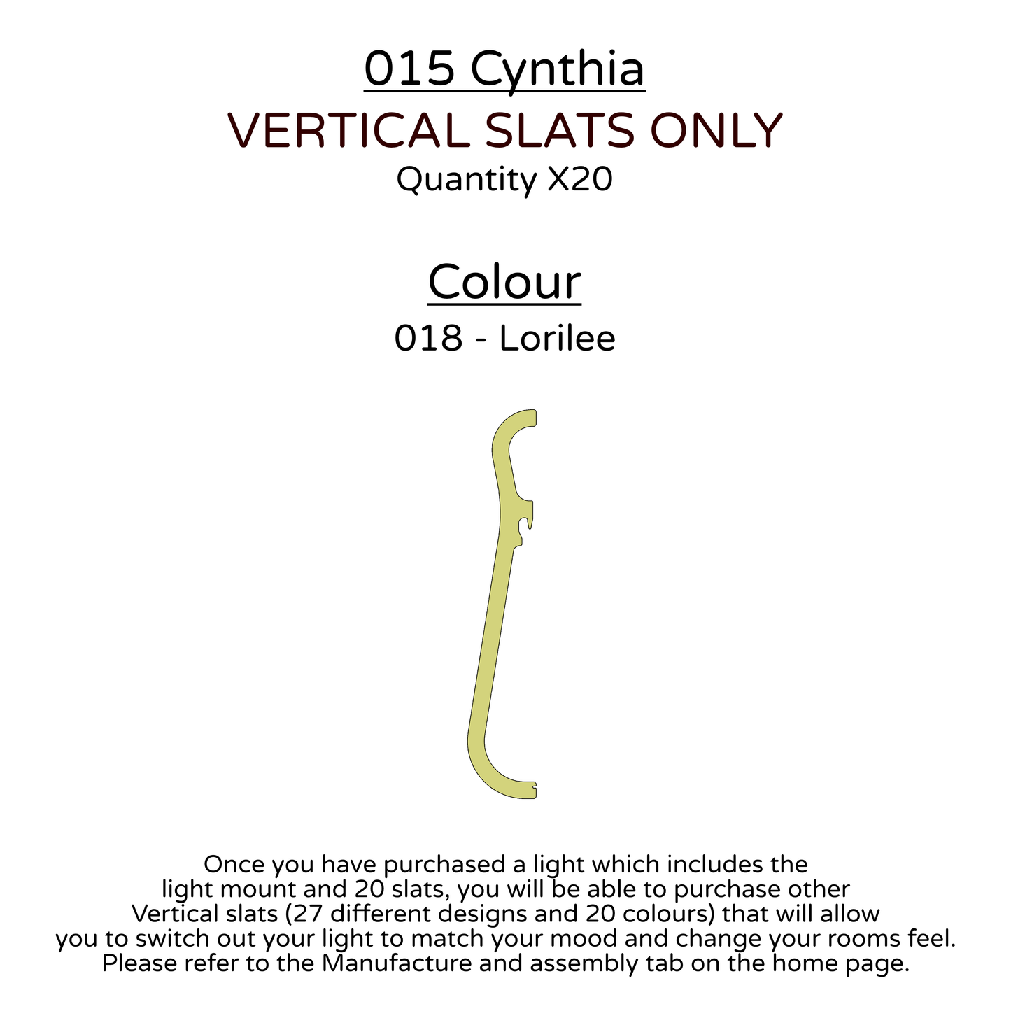 Ceiling Light - Vertical Slats - 015 Cynthia