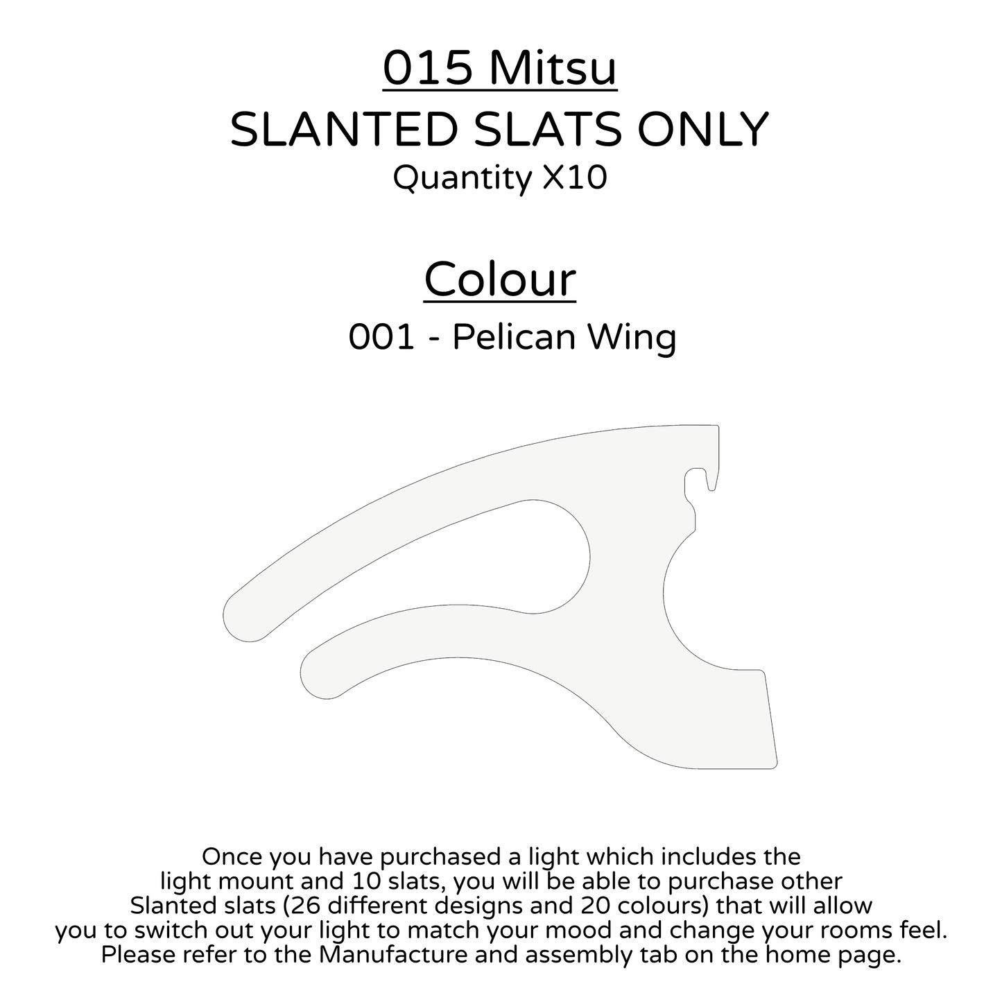 Ceiling Light - Slanted Slats - 015 Mitsu