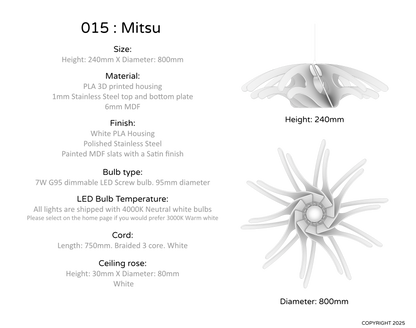 Ceiling Light - Slanted Slats - 015 Mitsu