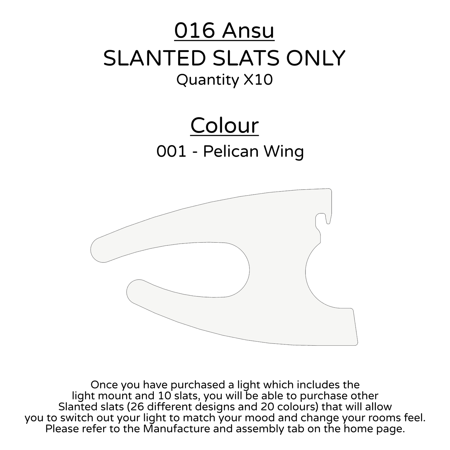 Ceiling Light - Slanted Slats - 016 Ansu