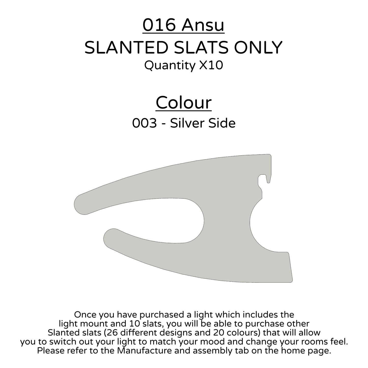 Ceiling Light - Slanted Slats - 016 Ansu