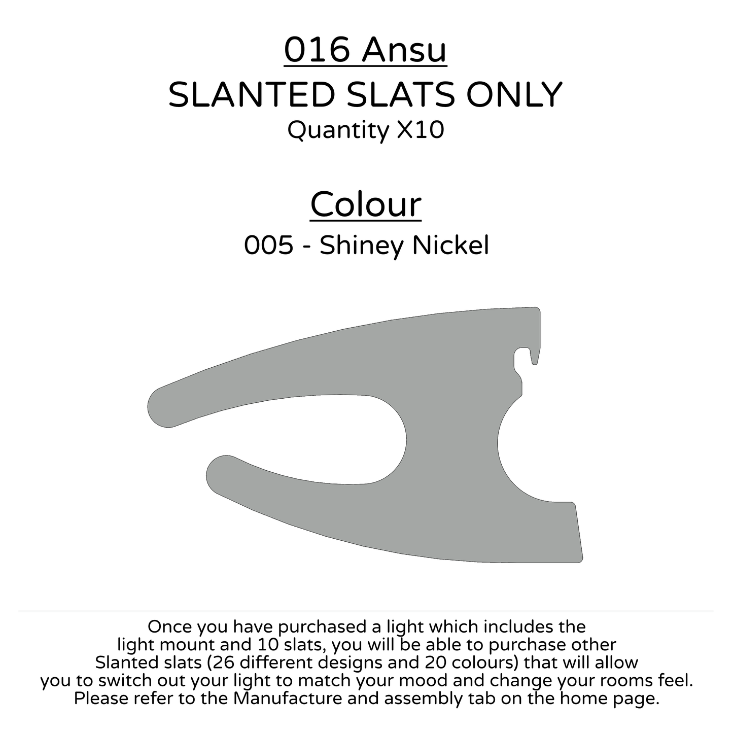 Ceiling Light - Slanted Slats - 016 Ansu