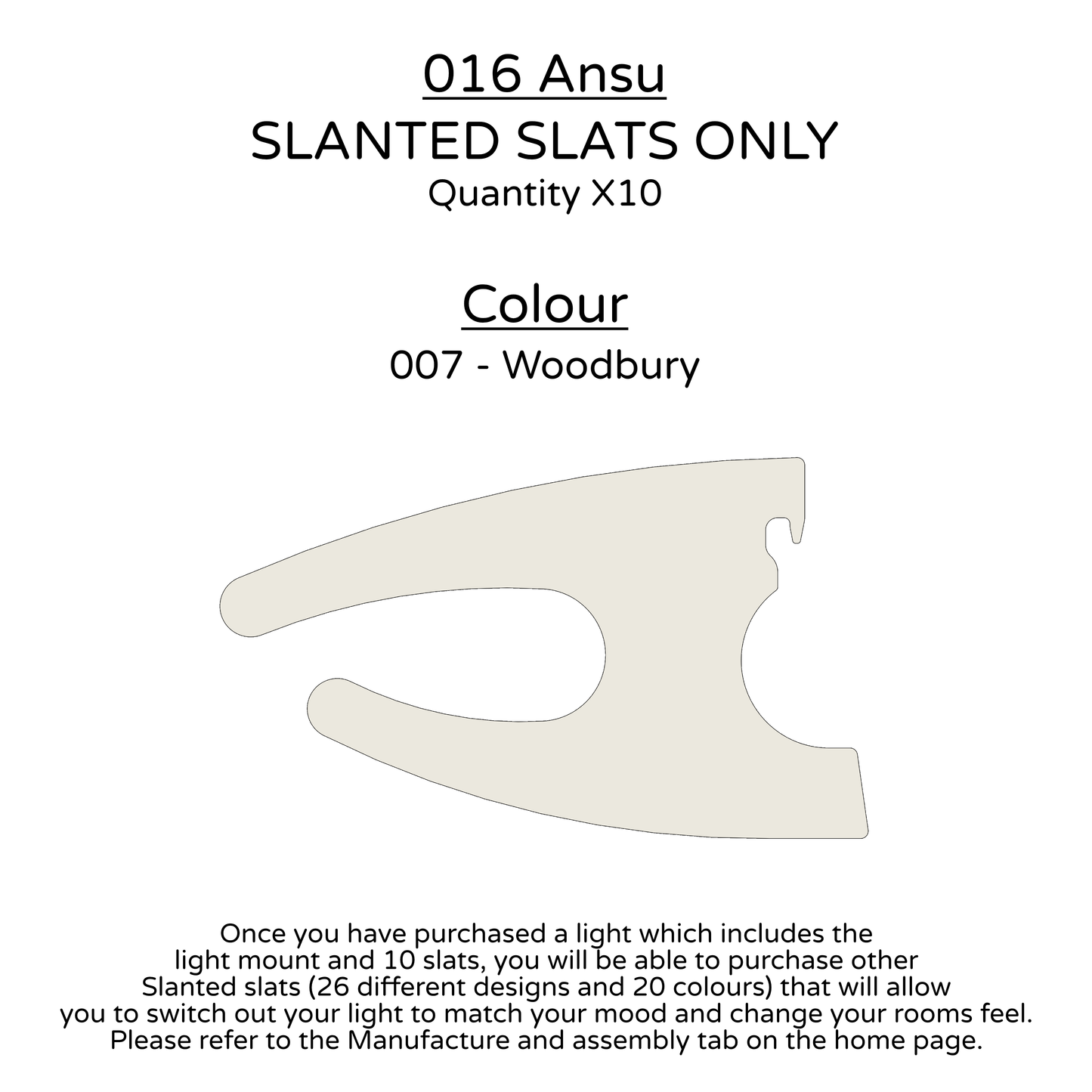 Ceiling Light - Slanted Slats - 016 Ansu