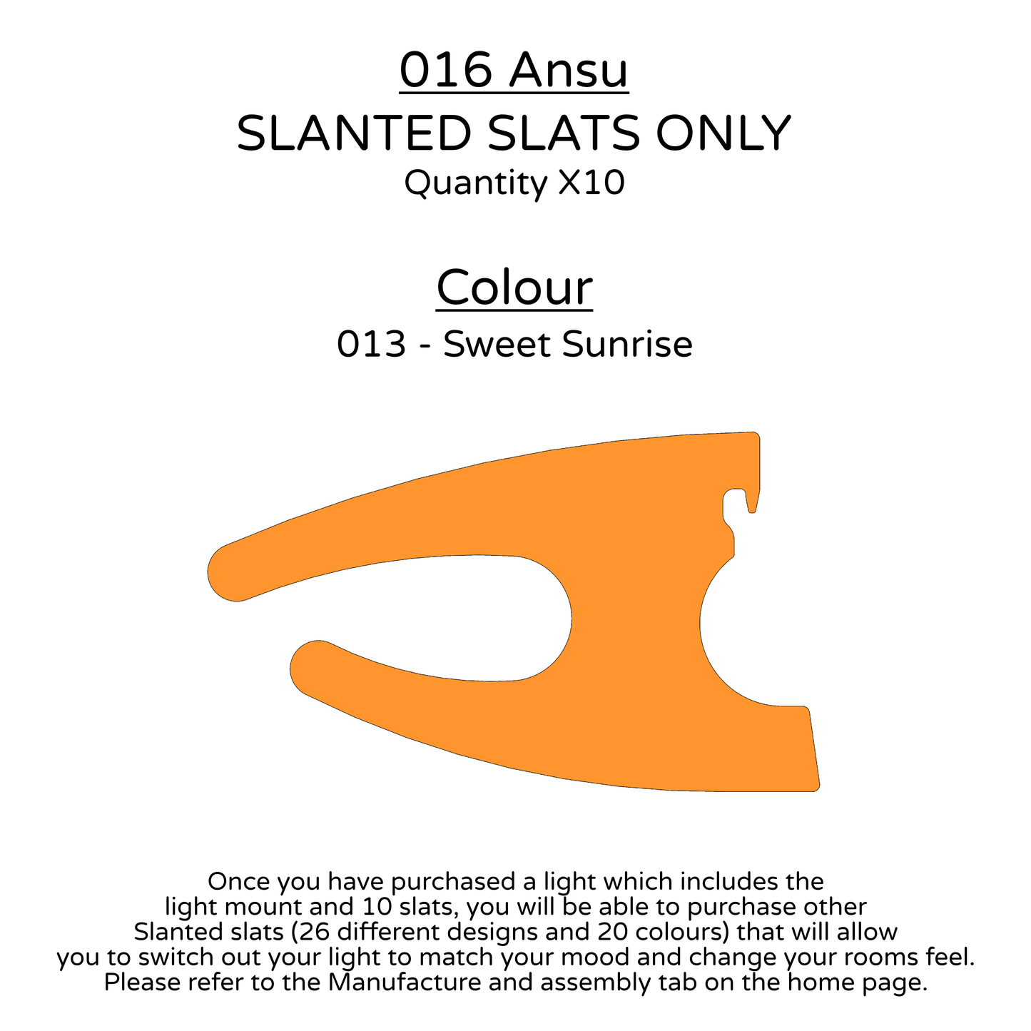 Ceiling Light - Slanted Slats - 016 Ansu