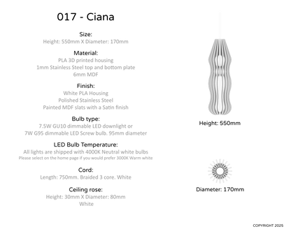 Ceiling Light - Vertical Slats - 017 Ciana