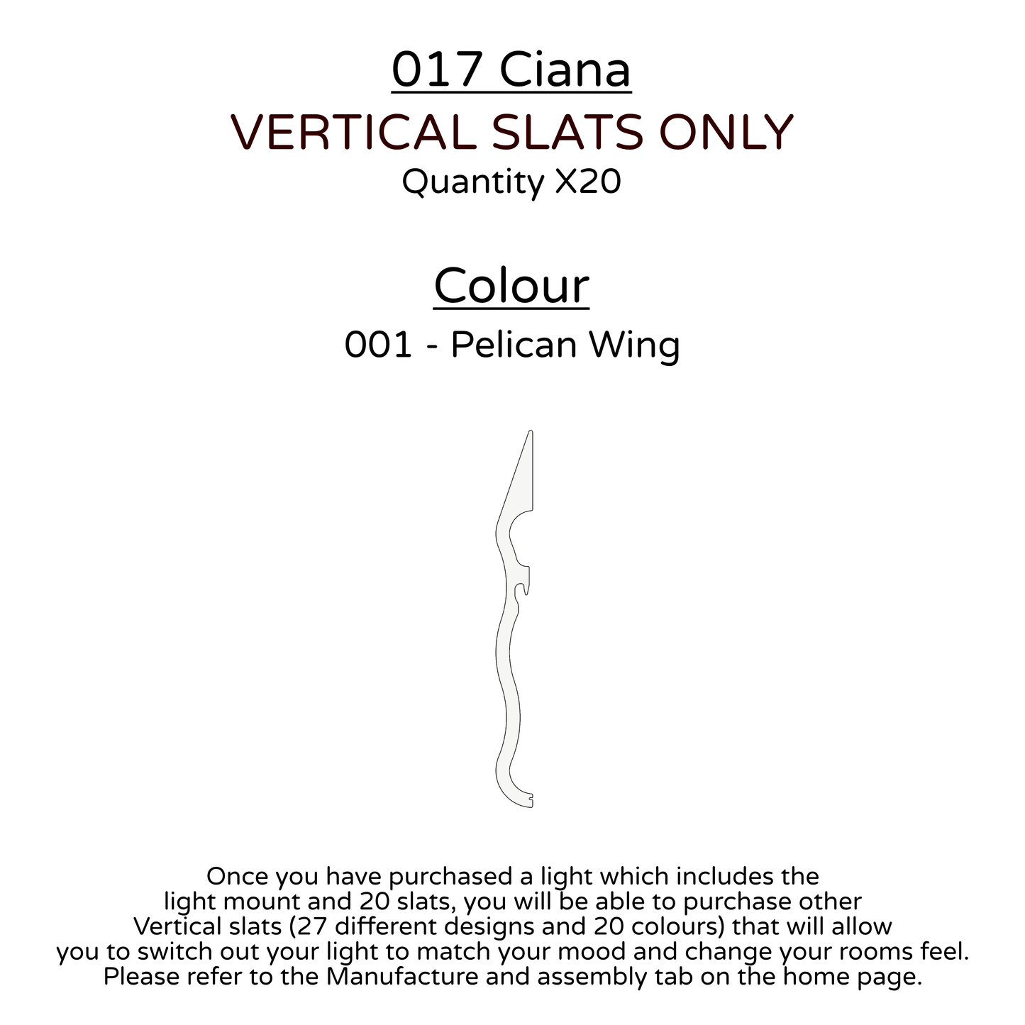 Ceiling Light - Vertical Slats - 017 Ciana