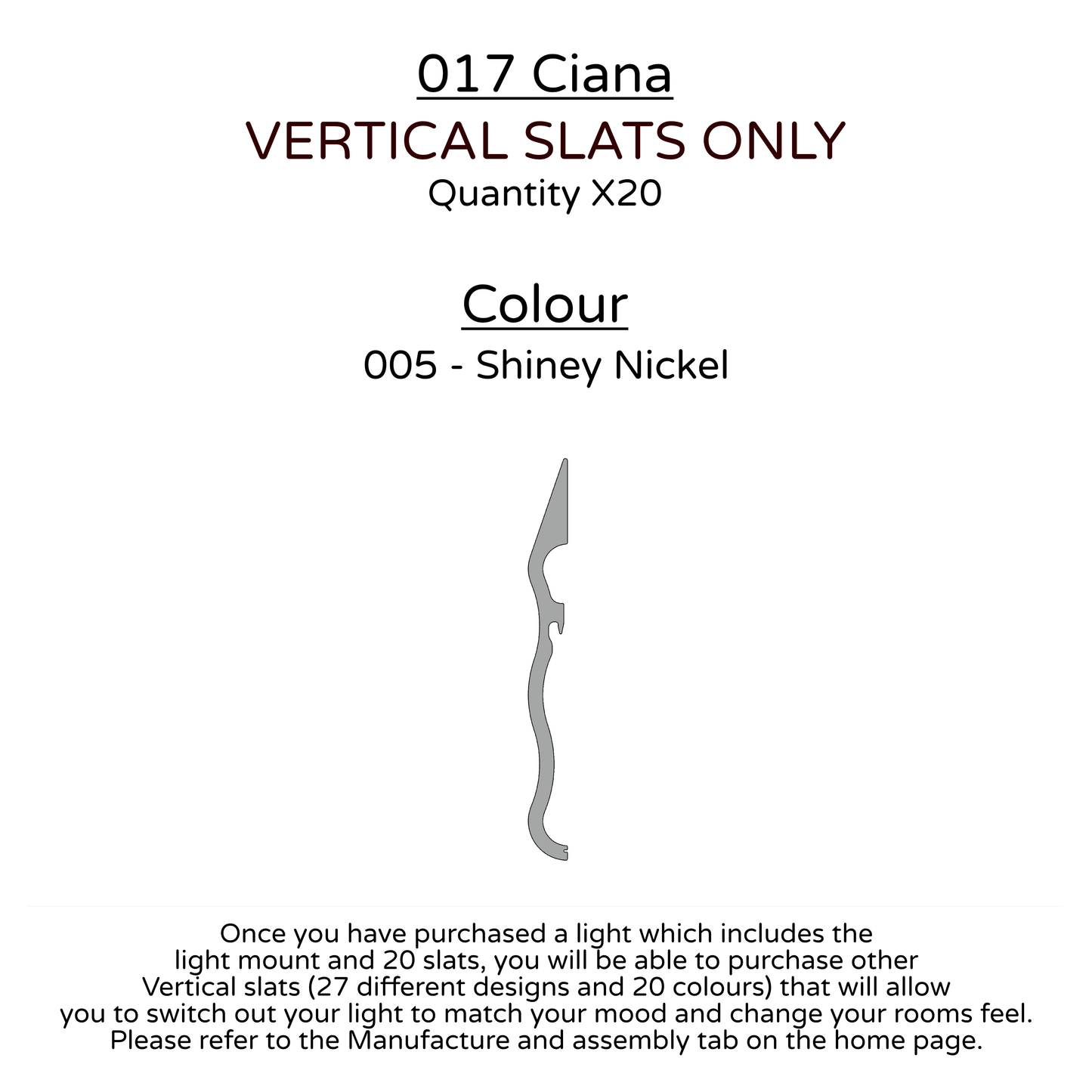 Ceiling Light - Vertical Slats - 017 Ciana