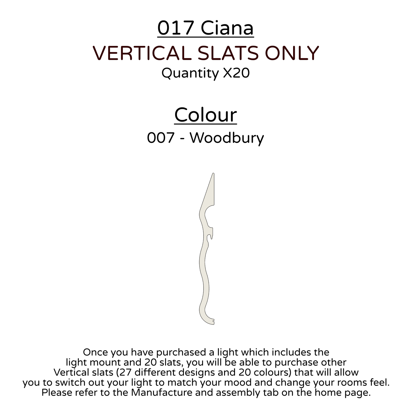 Ceiling Light - Vertical Slats - 017 Ciana