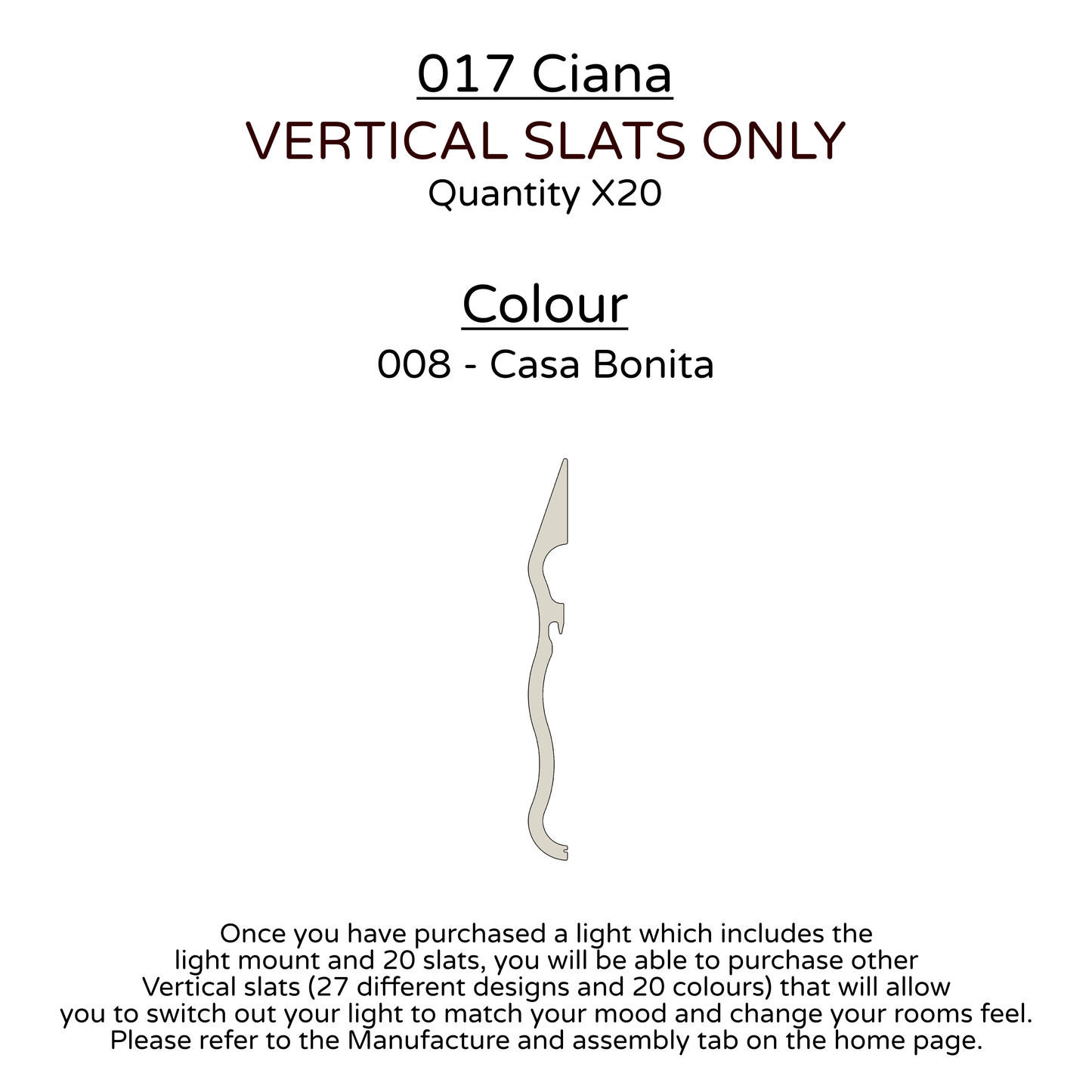 Ceiling Light - Vertical Slats - 017 Ciana