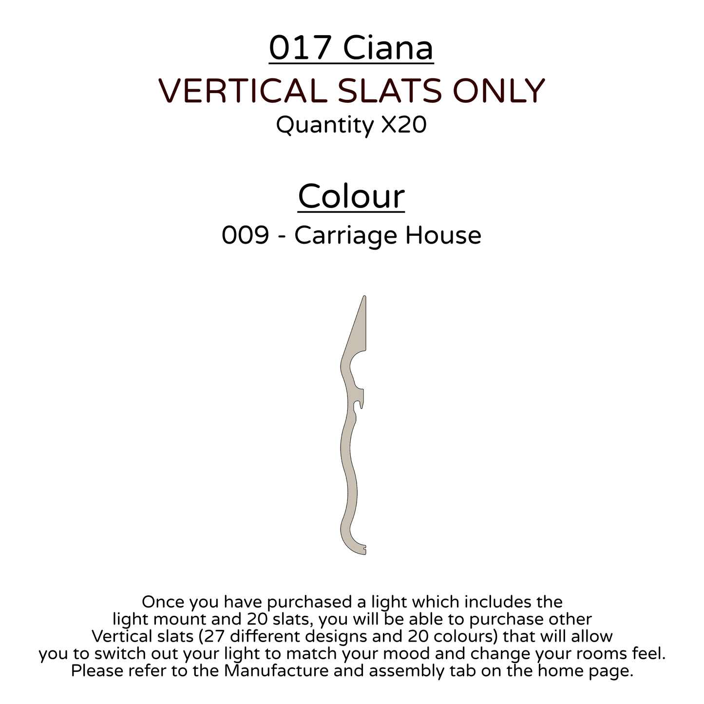 Ceiling Light - Vertical Slats - 017 Ciana