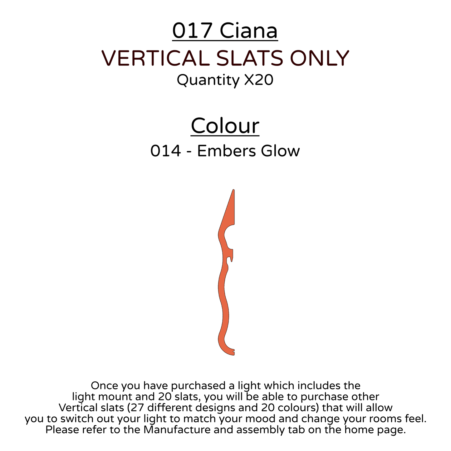 Ceiling Light - Vertical Slats - 017 Ciana