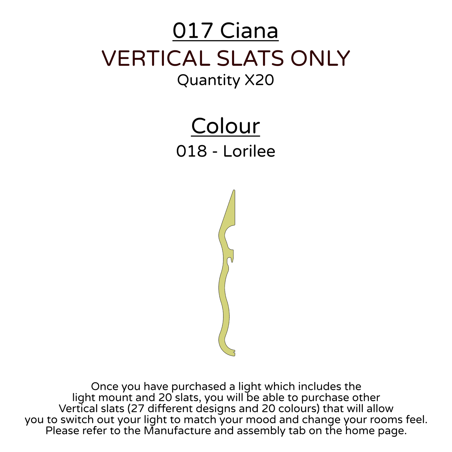 Ceiling Light - Vertical Slats - 017 Ciana