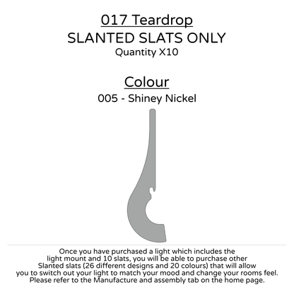 Ceiling Light - Slanted Slats - 017 Teardrop