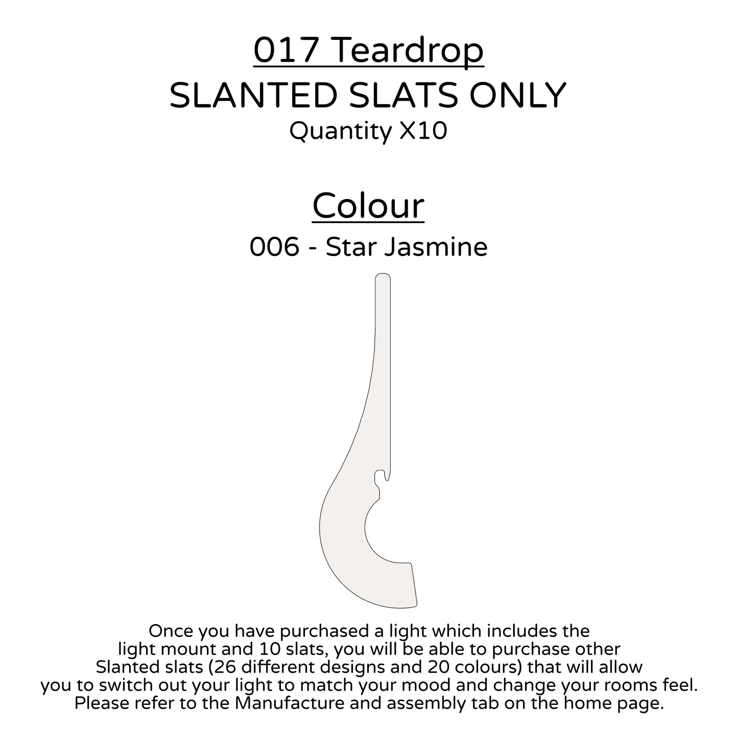 Ceiling Light - Slanted Slats - 017 Teardrop