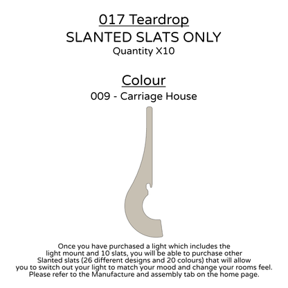 Ceiling Light - Slanted Slats - 017 Teardrop