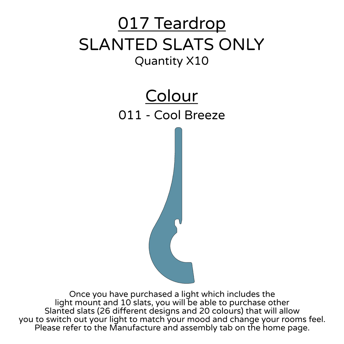 Ceiling Light - Slanted Slats - 017 Teardrop