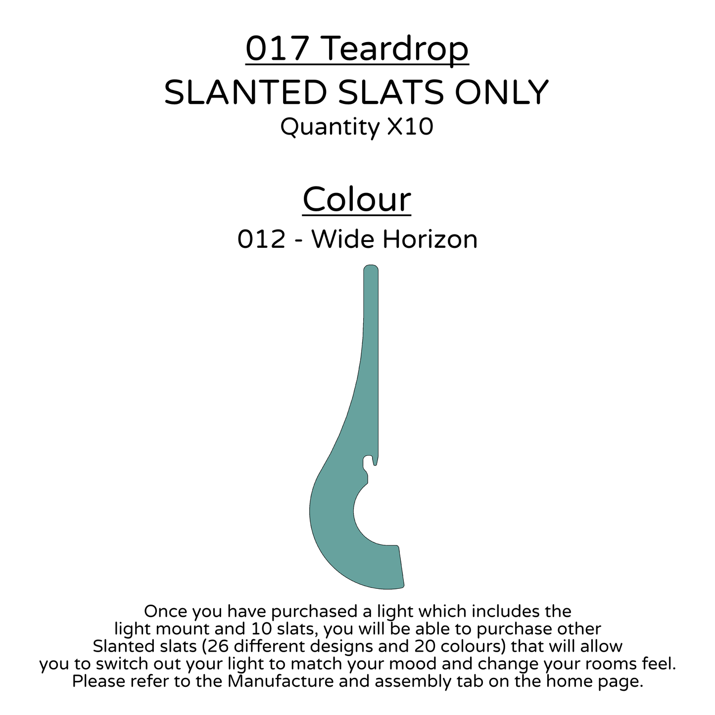 Ceiling Light - Slanted Slats - 017 Teardrop